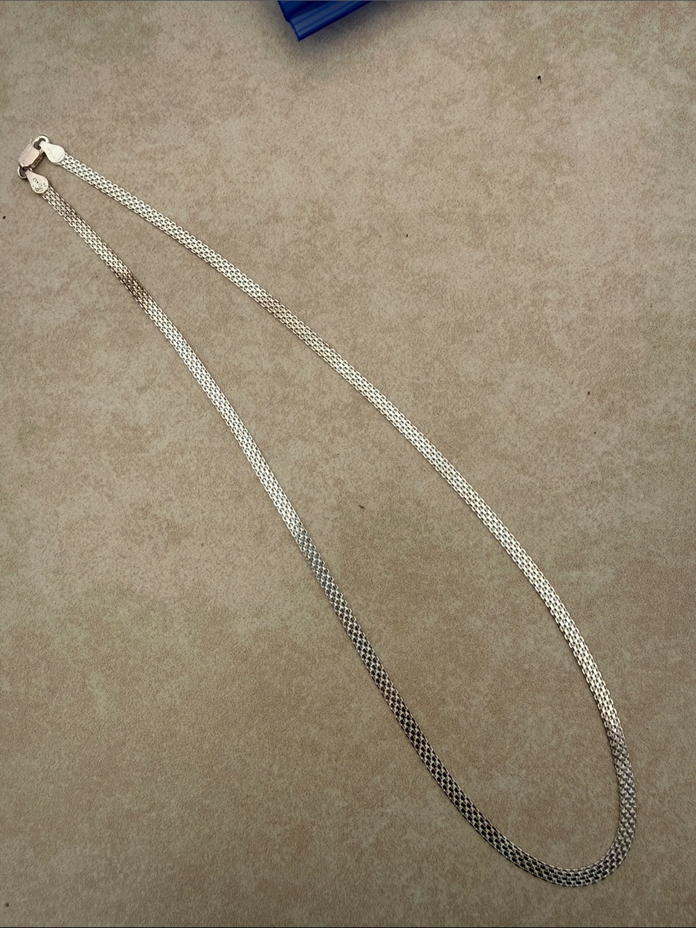 Silver Long Mesh Chain Necklace